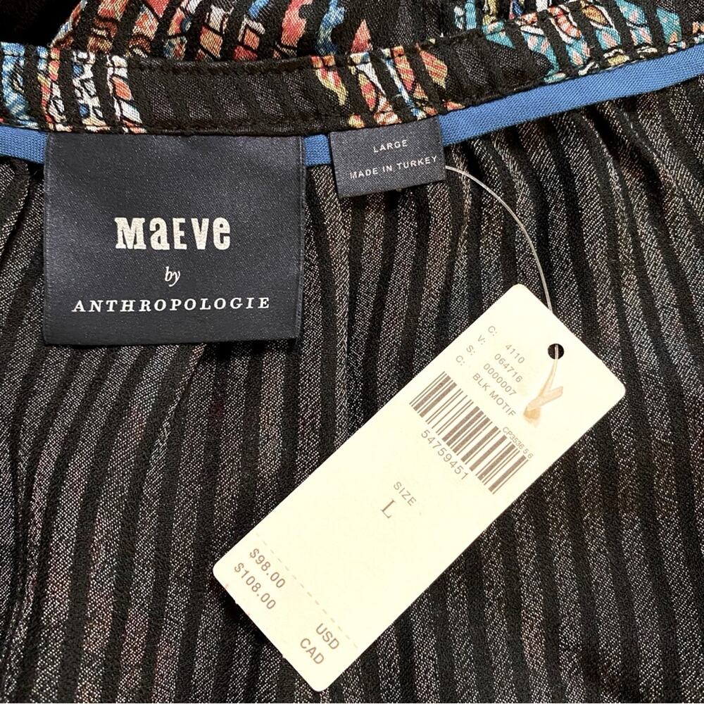 NWT Anthropologie MAEVE Madeira Blouse Top Boho Bohemian Puff Long Sleeve Medium - Picture 6 of 7